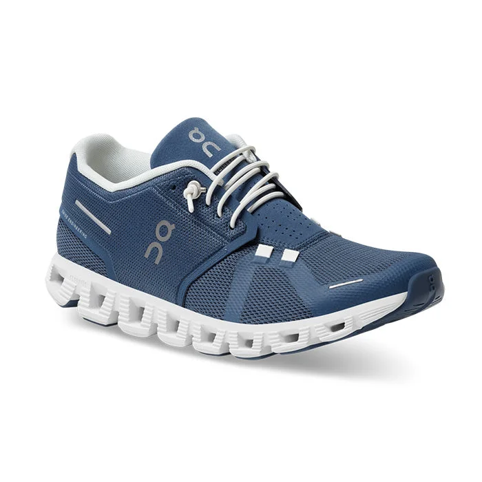 On Women's Cloud 5 Shoes - Denim / White