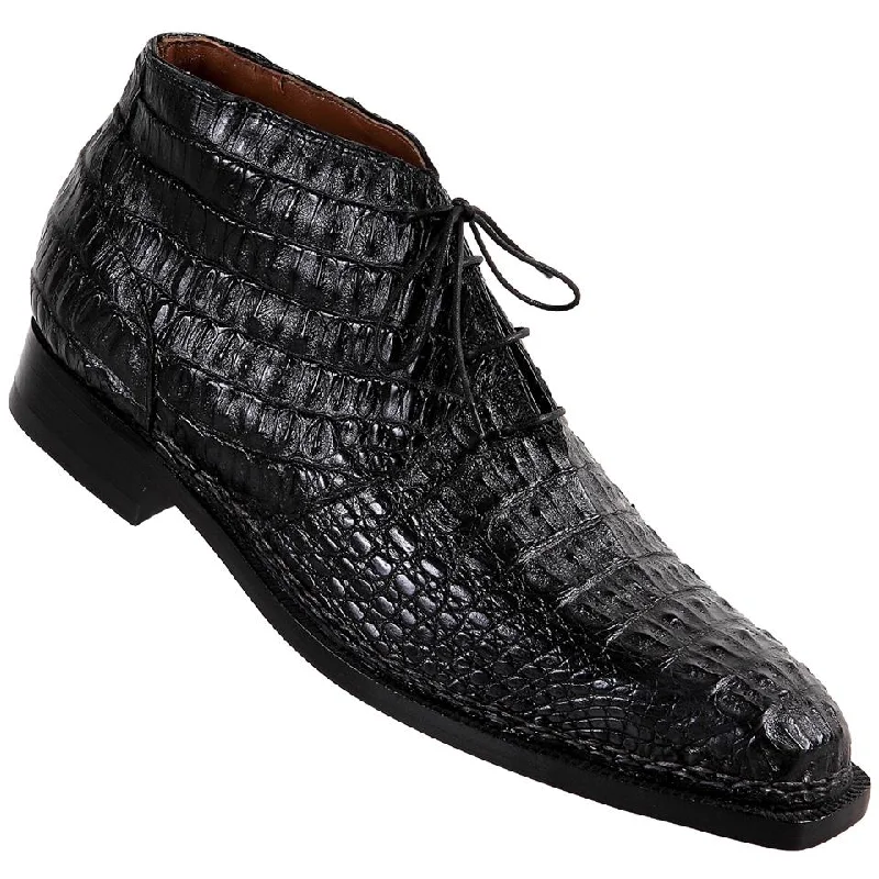 Mauri Shakespeare 1167 Black Genuine All-Over Hornback Crocodile Boots