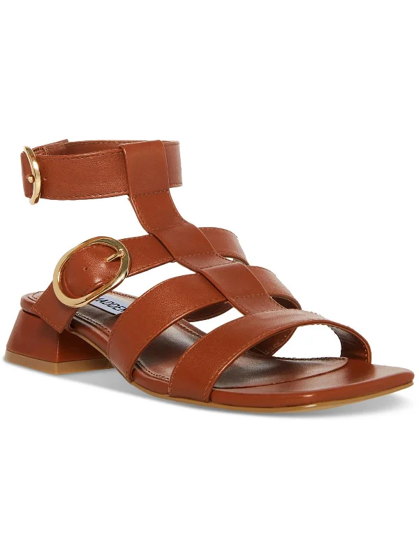 Aylin Womens Leather Square Toe Gladiator Sandals