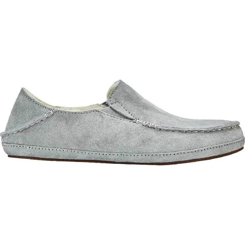 Women's OluKai Nohea Slipper Pale Grey/Pale Grey Nubuck