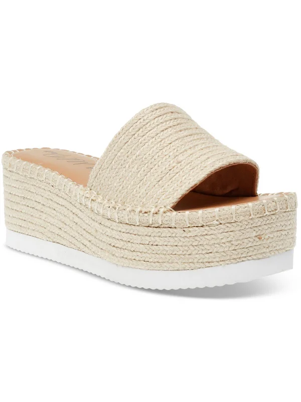 SHERMER Womens Woven Slide Wedge Sandals