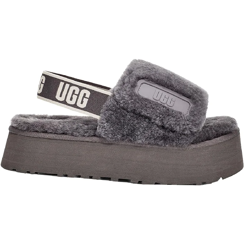 Women's UGG Disco Slide Dark Grey Sheepskin