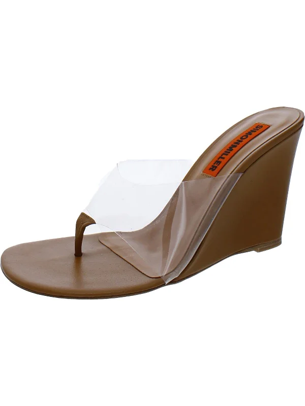 F251 Womens Leather Wedge Wedge Sandals