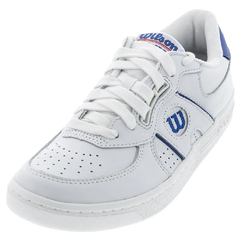 Unisex Pro Staff 87 Tennis Shoes White and Deja Vu Blue