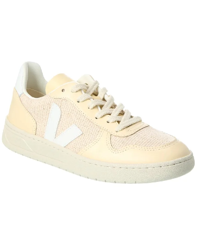 VEJA V-10 J-Mesh Jute & Leather Sneaker