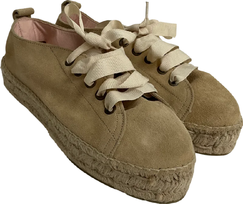 Manebi Beige Lexi Suede Espadrille No Size