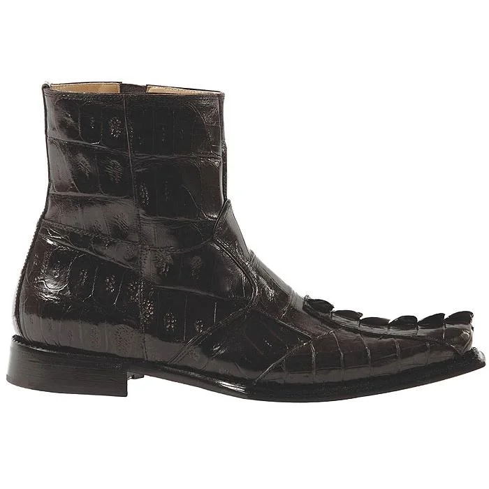 Mauri Excelsior 44167 Dark Brown Genuine All-Over Hornback Crocodile Boots