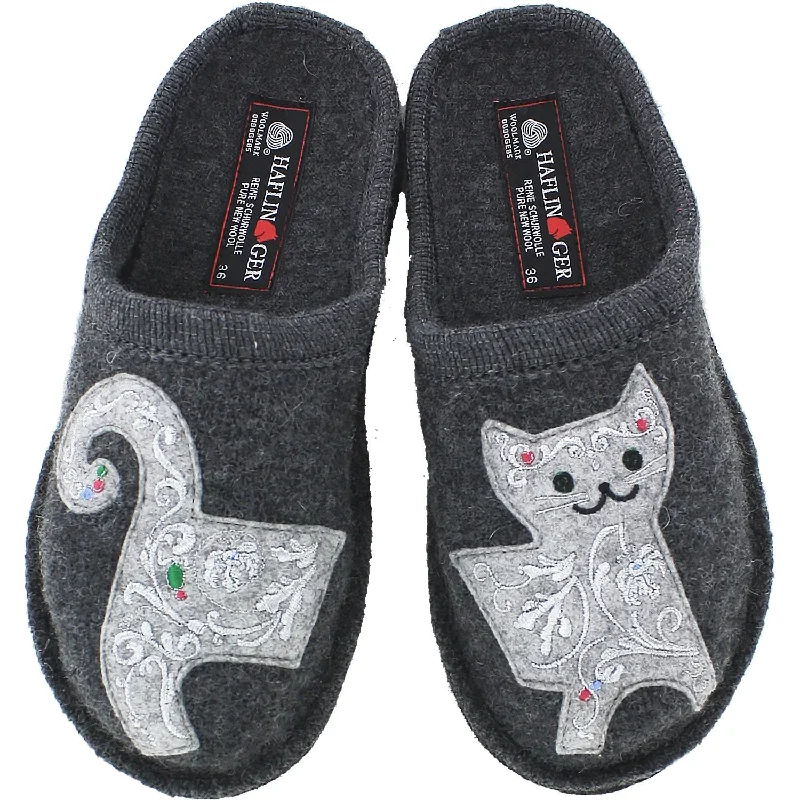 Women's Haflinger Lizzy Cat Grey Wool