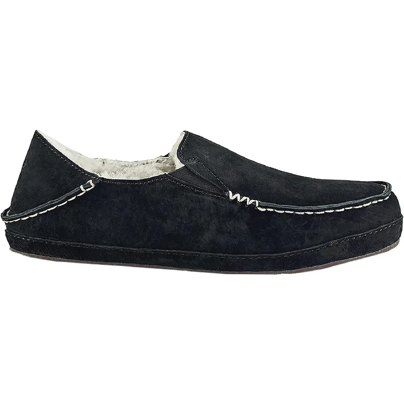 Women's OluKai Nohea Slipper Black Nubuck