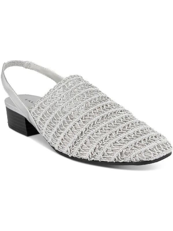 Carlton Womens Crochet Stacked Heel Slingback Sandals