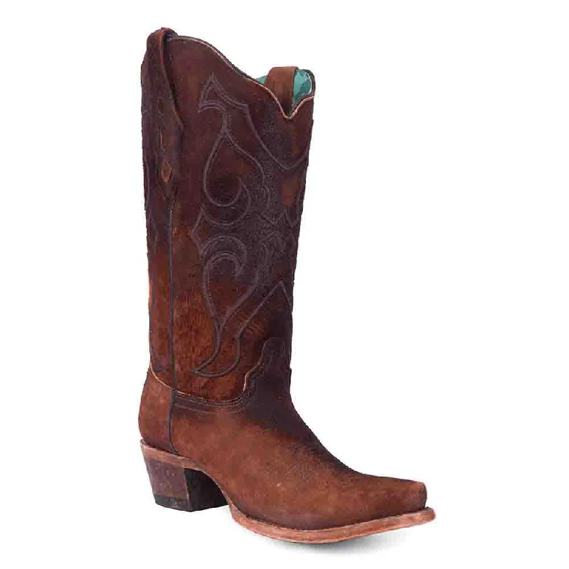 Corral Women's Western Brown Lamb Leather Embroidery Boots