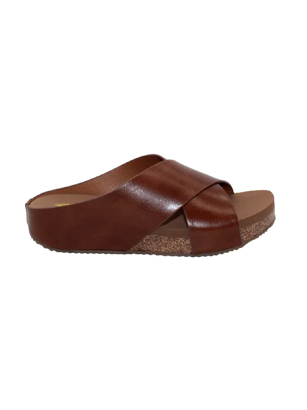 Volatile Ablette Brown Leather Slide