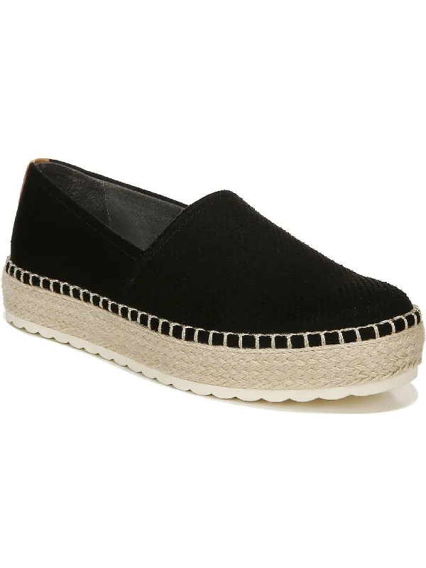 Sunray Womens Faux Suede Slip On Platforms