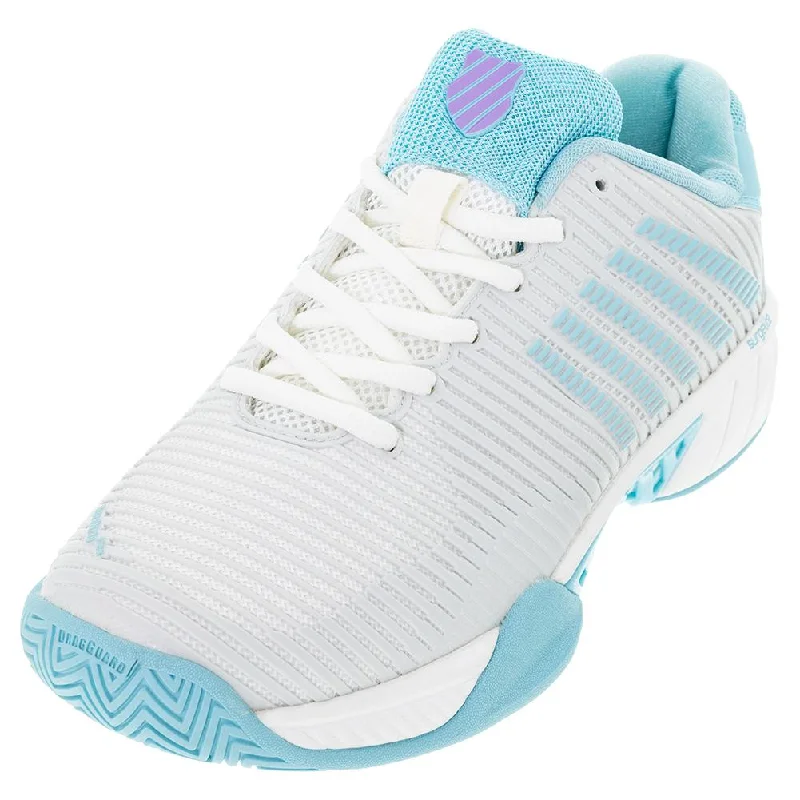 Women`s Hypercourt Express 2 Tennis Shoes Brilliant White and Angel Blue