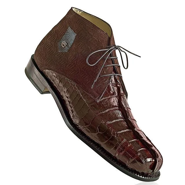 Mauri Chicago 2831 Sport Rust Genuine Hornback Crocodile Tail/Ostrich/Mauri Embossed Suede Boots