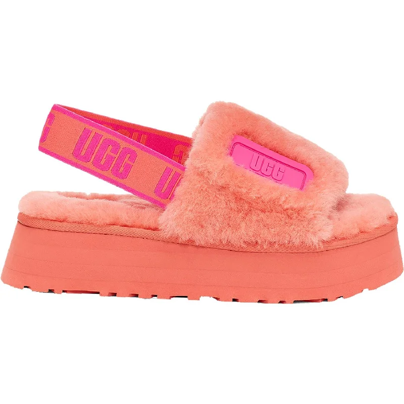 Women's UGG Disco Slide Vibrant Coral Sheepskin