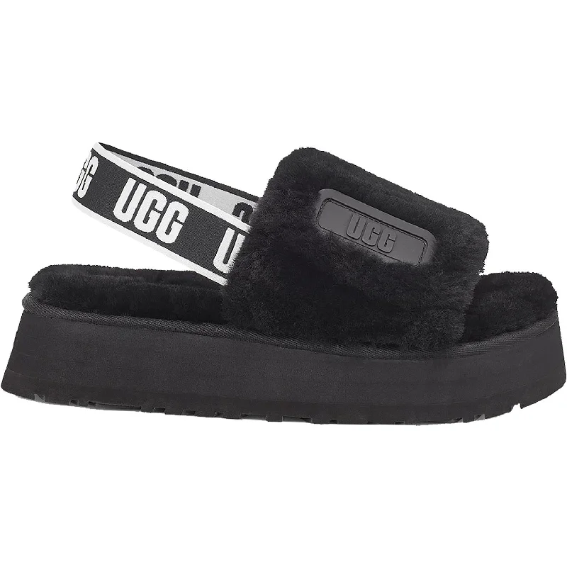 Women's UGG Disco Slide Black Sheepskin