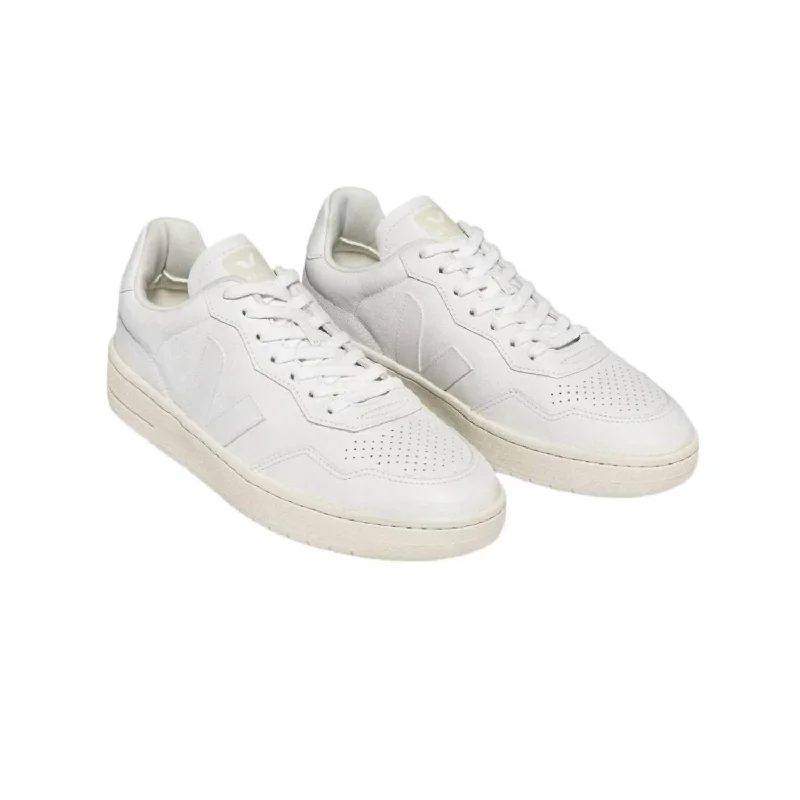 Women's V-90 Leather Sneaker In Extra White