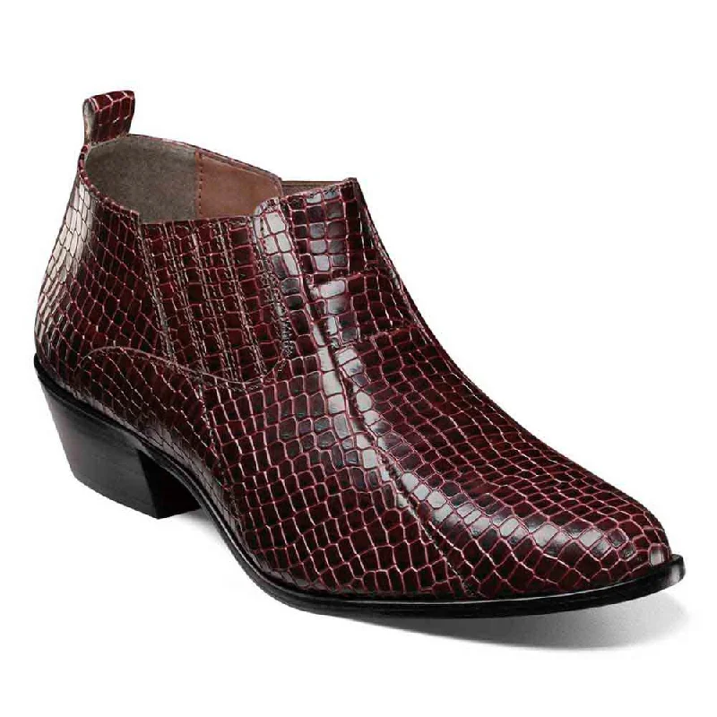 Stacy Adams SANDOVAL Burgundy Cuban Heeled Boots