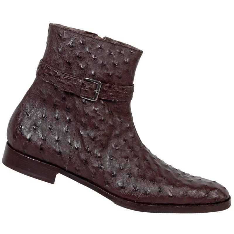 Mauri 4390 Nicotine Genuine All-Over Ostrich Boots