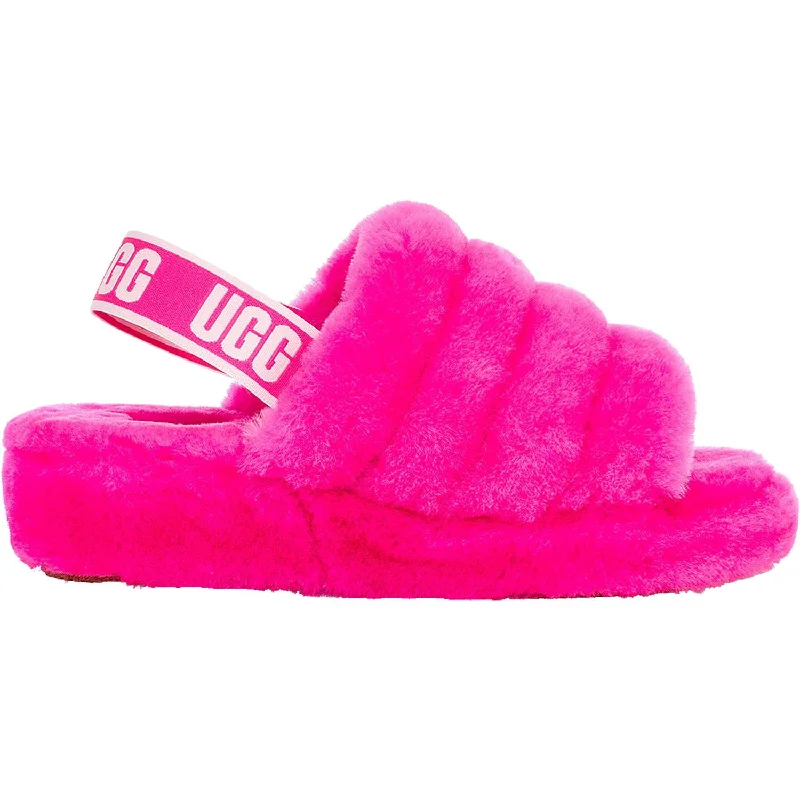 Women's UGG Fluff Yeah Slide Rock Rose Sheepskin