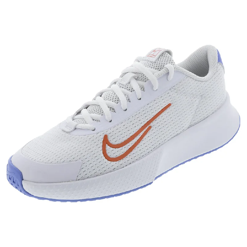 Women`s Vapor Lite 2 Tennis Shoes White and Lt Wild Mango