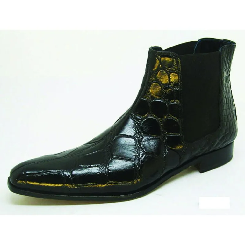 Mauri 2198 Black All-Over Genuine Body Alligator Boots