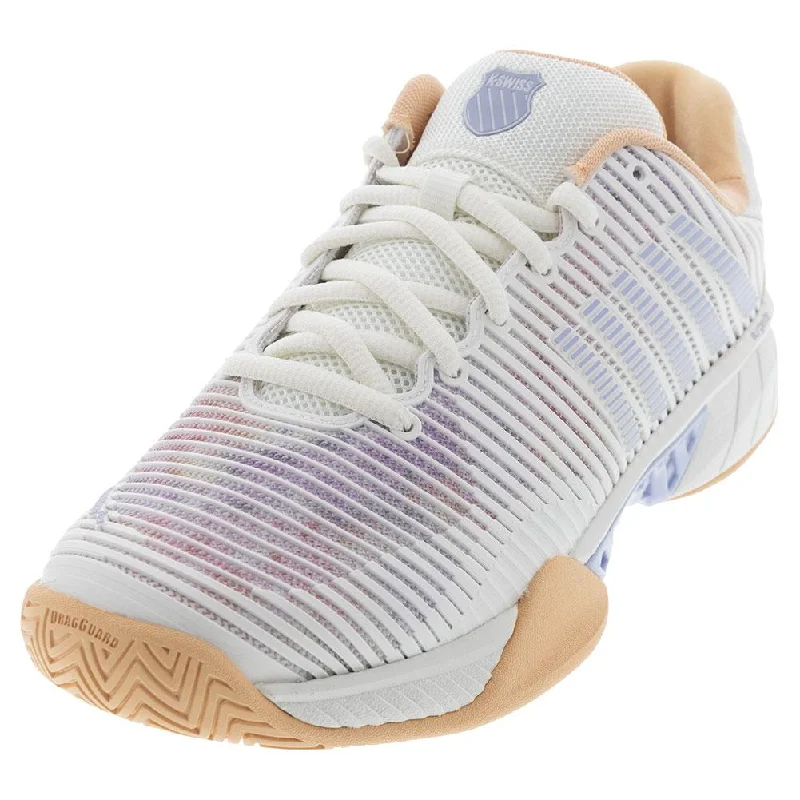 Women's Hypercourt Express 2 Tennis Shoes Star White and Peach Fuzz