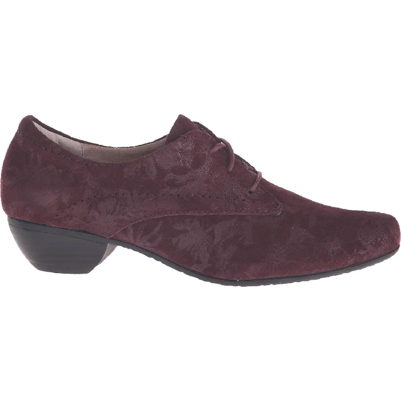 Women's Taos Cobbler Burgundy Printed Suede